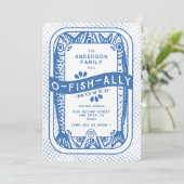 ヴィンテージ風 イワシブルー O-Fish-Ally 移動しました 招待状 (スタンド正面)
