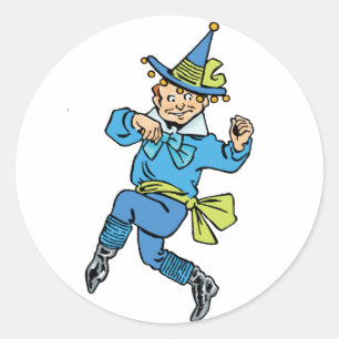 ヴィンテージ風 オズの魔法使い かわいい踊る少年ムンチキン! ラウンドシール