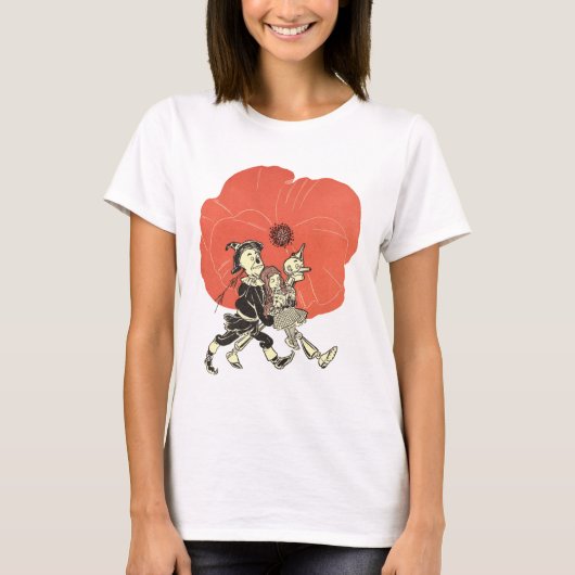 ヴィンテージ風 オズの魔法使い ドロシーとポピー Tシャツ (正面)