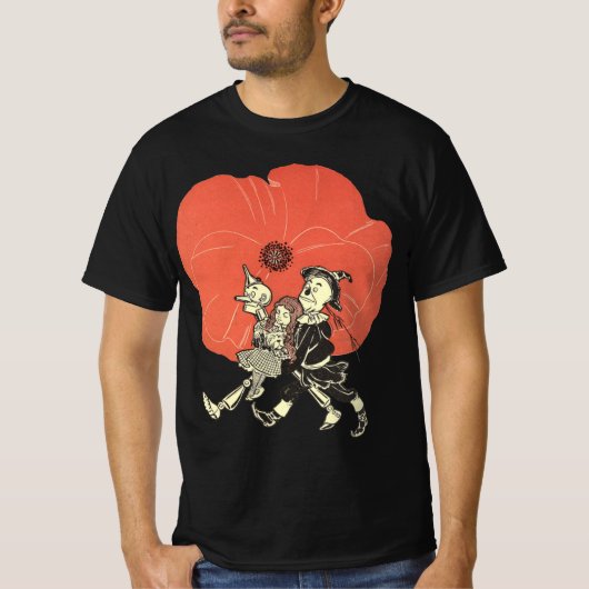 ヴィンテージ風 オズの魔法使い ドロシーとポピー Tシャツ (正面)
