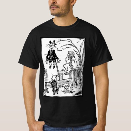 ヴィンテージ風 オズの魔法使い ドロシー トト 案山子 Tシャツ (正面)