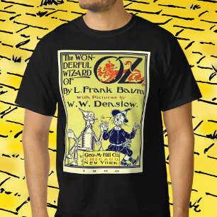 ヴィンテージ風 オズの魔法使い 本のカバーアート・扉ページ Tシャツ