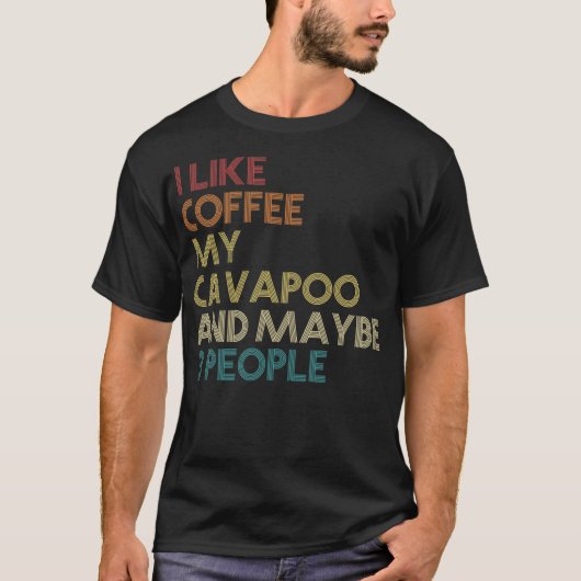 ヴィンテージ風 カバプー飼い主 コーヒー好き おもしろ名言 Tシャツ (正面)