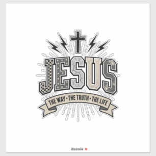 ヴィンテージ風 クリスチャンTシャツ Jesus The Way The Truth The Lif シール