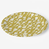 ヴィンテージ風 ゴールド シャンパングラス ペーパープレート (アングル)