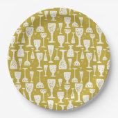 ヴィンテージ風 ゴールド シャンパングラス ペーパープレート (正面)