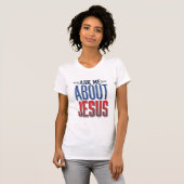 ヴィンテージ風 ジーザス Tシャツ デザイン "Ask Me About Jesus" (正面フル)