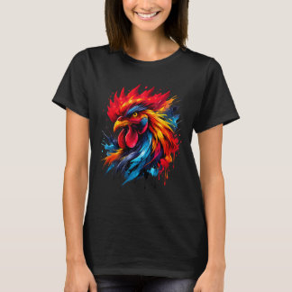 ヴィンテージ風 ロースター ニワトリ ファイト 愛好家 ペイント _ Tシャツ
