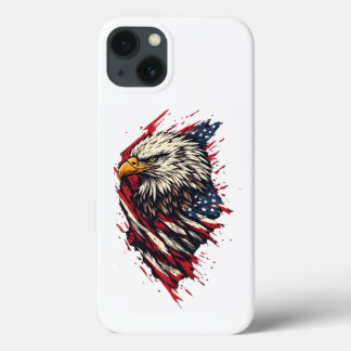 ヴィンテージ風 愛国 アメリカンホワイトヘッドワシ 7月4日 iPhone 13ケース