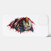 ヴィンテージ風 愛国 アメリカンホワイトヘッドワシ 7月4日 Case-Mate iPhoneケース (裏面 (横))