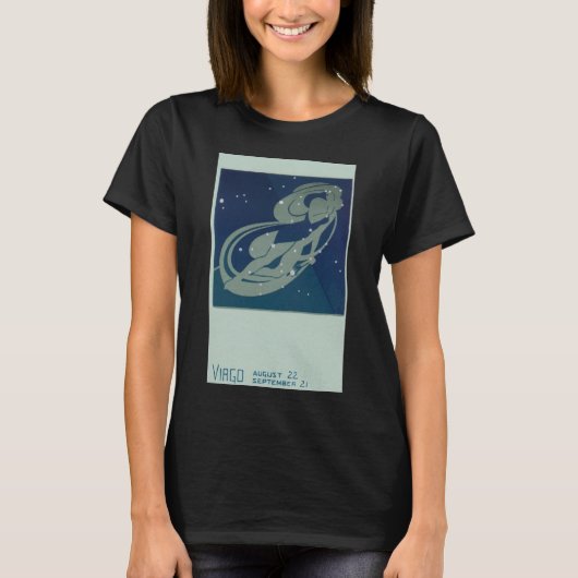 ヴィンテージ風 星座 占星術 乙女座 Tシャツ (正面)