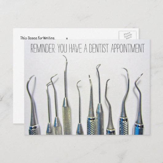 ヴィンテージ風 歯科予約リマインダー ポストカード (正面/裏面)