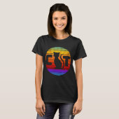 ヴィンテージ風 猫 サンセット Tシャツ Tシャツ (正面フル)