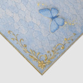 ヴィンテージ風 青と金の花柄 デコパージュ 薄葉紙 (詳細)