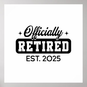 ヴィンテージ風 2025年 公式退職 おもしろ 退職祝い ポスター