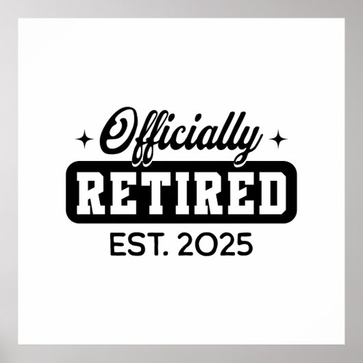 ヴィンテージ風 2025年 公式退職 おもしろ 退職祝い ポスター (正面)