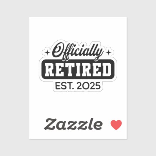 ヴィンテージ風 2025年 公式退職 Funny Retirement シール (シート)