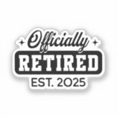 ヴィンテージ風 2025年 公式退職 Funny Retirement シール (正面)