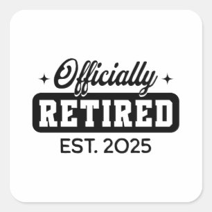 ヴィンテージ風 2025年 公式退職 Funny Retirement スクエアシール