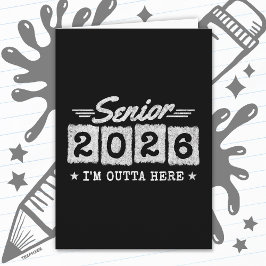 ヴィンテージ風 2026年卒 レトロなデザイン カード