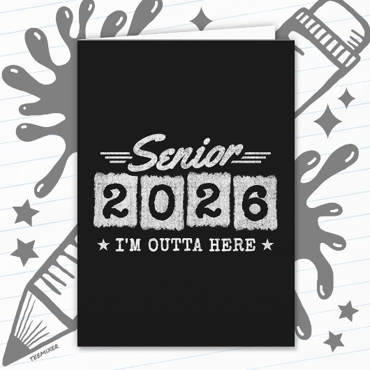 ヴィンテージ風 2026年卒 レトロなデザイン カード