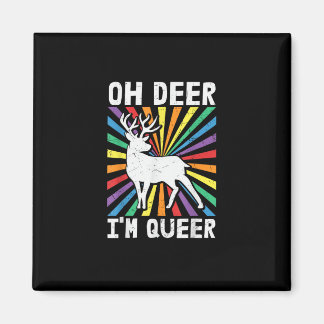 ヴィンテージ風 Oh Deer I'm Queer プライド LGBT ゲイ レズビアン マグネット