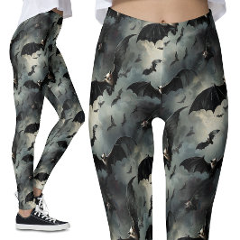 ヴィンテージ飛んでいるこうもりストーミースカイズゴシック レギンス