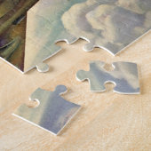 ヴィンテージ飛んでいるで世界中に雲が広がる飛行機 ジグソーパズル (側面)