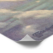 ヴィンテージ飛んでいるで世界中に雲が広がる飛行機 ポスター (角)