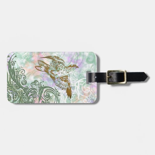 ヴィンテージ飛んでいるのパターン ラゲッジタグ (正面横)