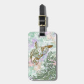 ヴィンテージ飛んでいるのパターン ラゲッジタグ (正面縦)