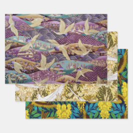 ヴィンテージ飛んでいるの切り離しプリント ラッピングペーパーシート