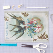 ヴィンテージ飛んでいるの花被り卵の復活鳥 薄葉紙 (クラフト)