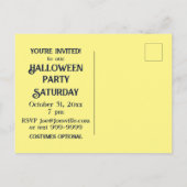ヴィンテージ飛んでいるウィッチアットナイトグリニングカボチャ インビテーションポストカード (裏面)