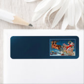 ヴィンテージ飛んでいるサンタそり住所 シール (インサイチュ)