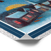 ヴィンテージ飛んでいるサンタそり ポスター (角)