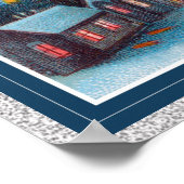 ヴィンテージ飛んでいるサンタそり ポスター (角)