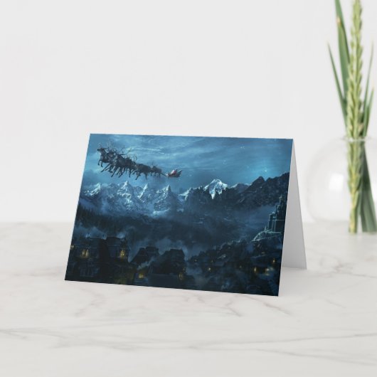 ヴィンテージ飛んでいるサンタオーバーヴィレッジ シーズンカード (正面)