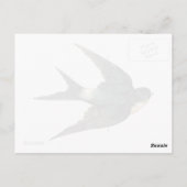 ヴィンテージ飛んでいるスワローバードアンティークイラストレーション ポストカード (裏面)