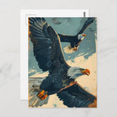 ヴィンテージ飛んでいるハゲ ポストカード (正面/裏面)