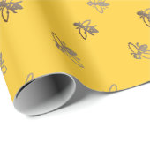 ヴィンテージ飛んでいるハネフランスのツプロベンサルイエロー ラッピングペーパー (ロールコーナー)