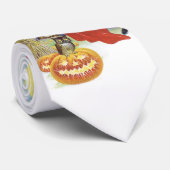 ヴィンテージ飛んでいるハロウィン黒猫の魔女 ネクタイ (ロール)