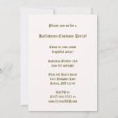 ヴィンテージ飛んでいるハロウィン黒猫の魔女 招待状 (裏面)