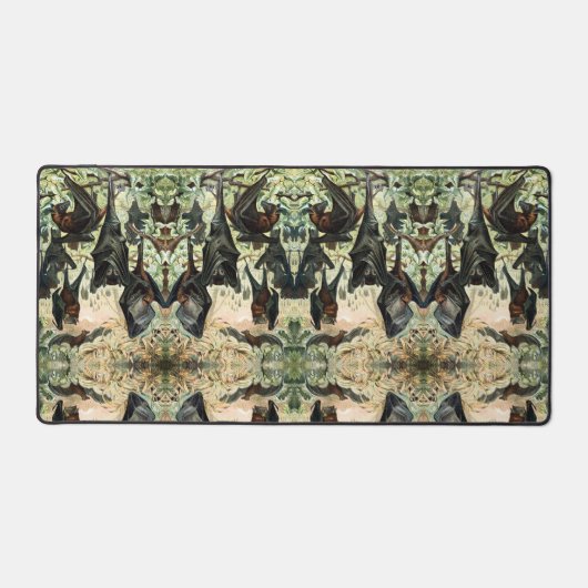 ヴィンテージ飛んでいるフォックスこうもりアダミアイラストレーション デスクマット (正面)