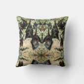 ヴィンテージ飛んでいるフォックスこうもりブラックこうもりエレガントゴシック クッション (裏面)