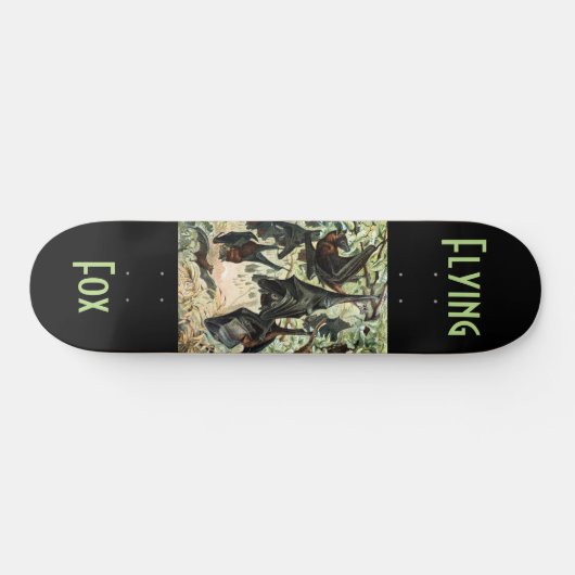 ヴィンテージ飛んでいるフォックスこうもりブラックこうもりエレガントゴシック スケートボード (横)