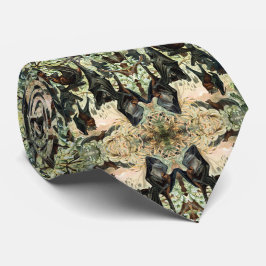 ヴィンテージ飛んでいるフォックスこうもりブラックこうもりエレガントゴシック ネクタイ