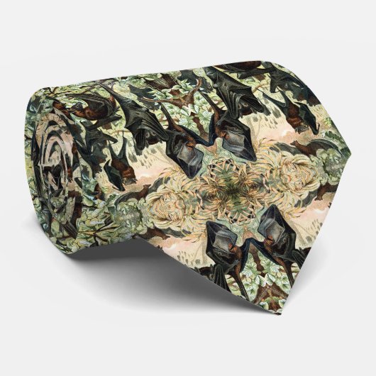 ヴィンテージ飛んでいるフォックスこうもりブラックこうもりエレガントゴシック ネクタイ (ロール)