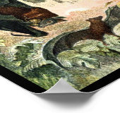 ヴィンテージ飛んでいるフォックスこうもりブラックこうもりエレガントゴシック ポスター (角)