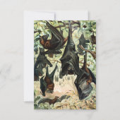 ヴィンテージ飛んでいるフォックスこうもりブラックこうもりエレガントゴシック 招待状 (正面)